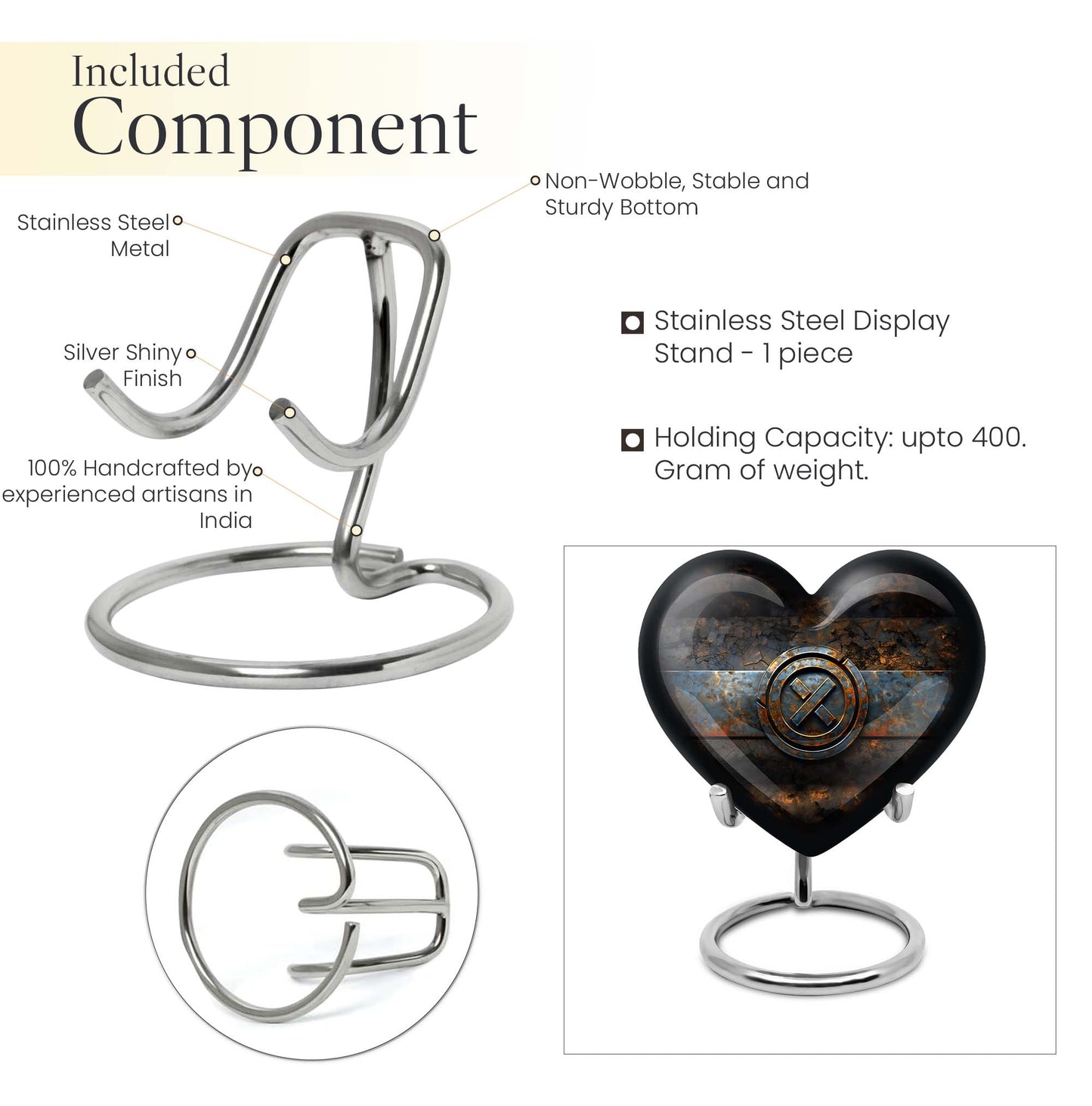 heart urn for adult male ashes