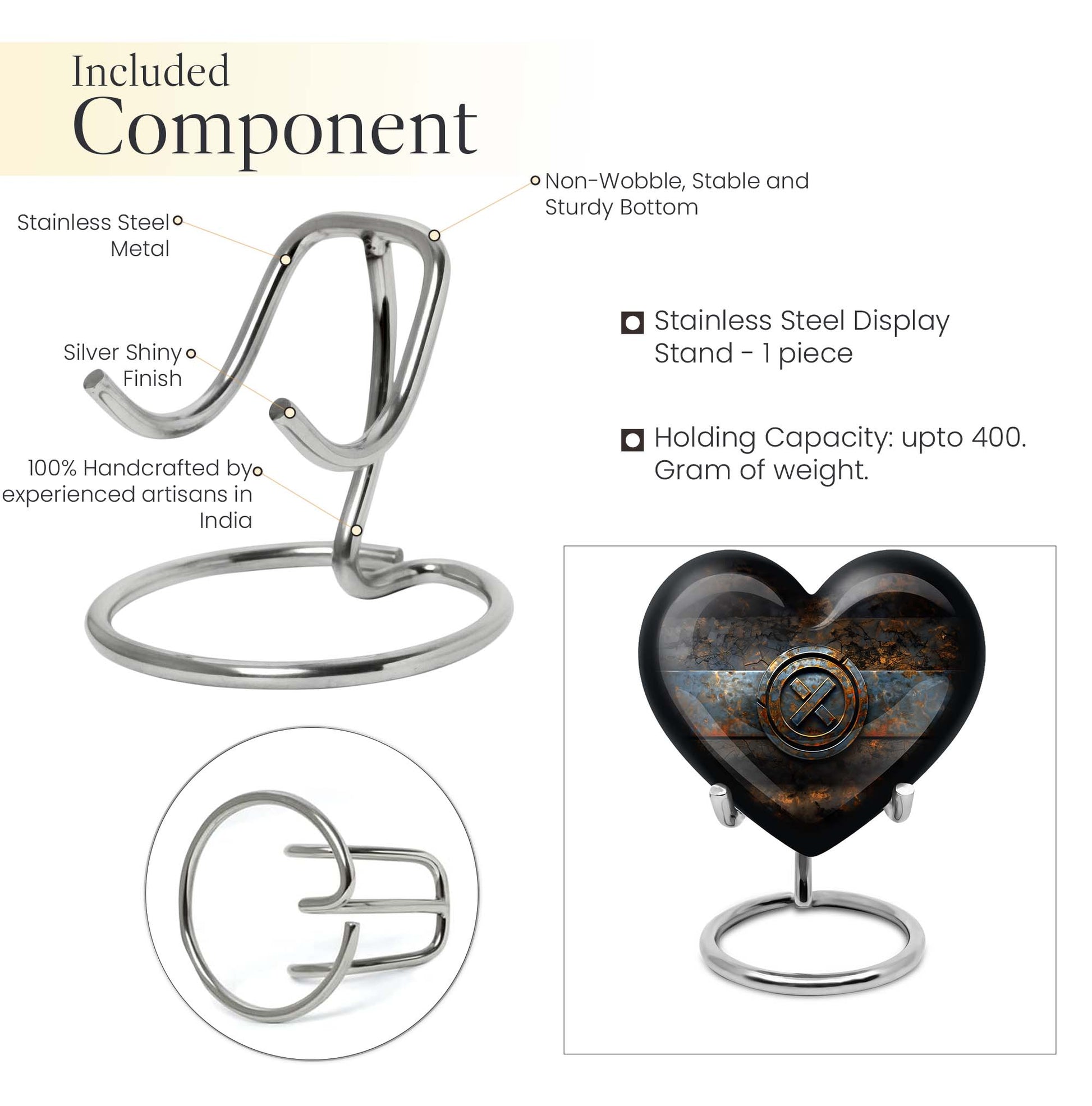 heart urn for adult male ashes