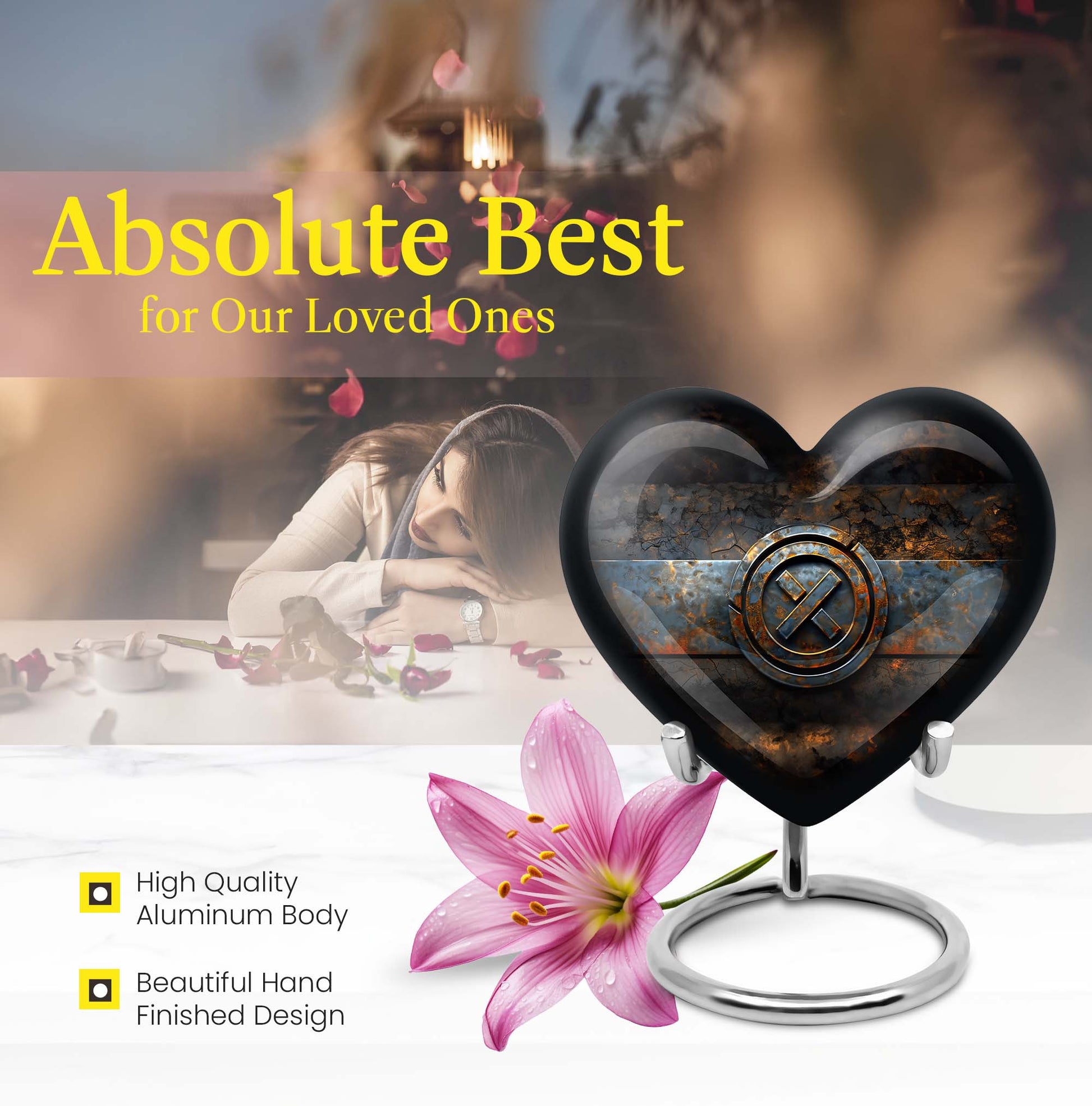 heart urn for adult male ashes