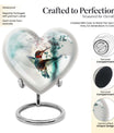 heart shaped humming bird urn for adult human ashes