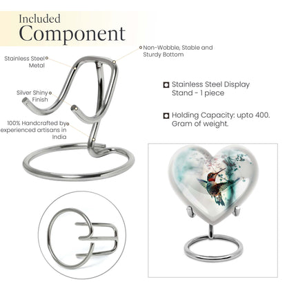 heart shaped humming bird urn for adult human ashes