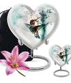 heart shaped humming bird urn for adult human ashes