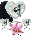 heart shaped humming bird urn for adult human ashes