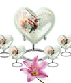 heart-shaped humming bird urn