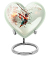 heart-shaped humming bird urn