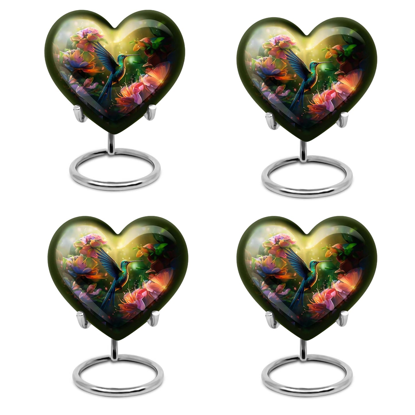 Green Personalized Bird Memorial Urn for Mom - 10-inch, 200 cu in - Yatskia