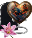 Heart-shaped 10 inch humming bird urn