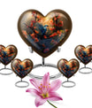 Heart-shaped 10 inch humming bird urn