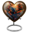 Heart-shaped 10 inch humming bird urn