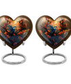 Heart-shaped 10 inch humming bird urn