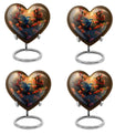 Heart-shaped 10 inch humming bird urn