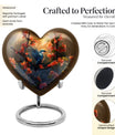 Heart-shaped 10 inch humming bird urn