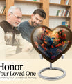 Heart-shaped 10 inch humming bird urn