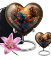 Heart-shaped 10 inch humming bird urn