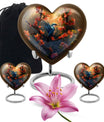 Heart-shaped 10 inch humming bird urn