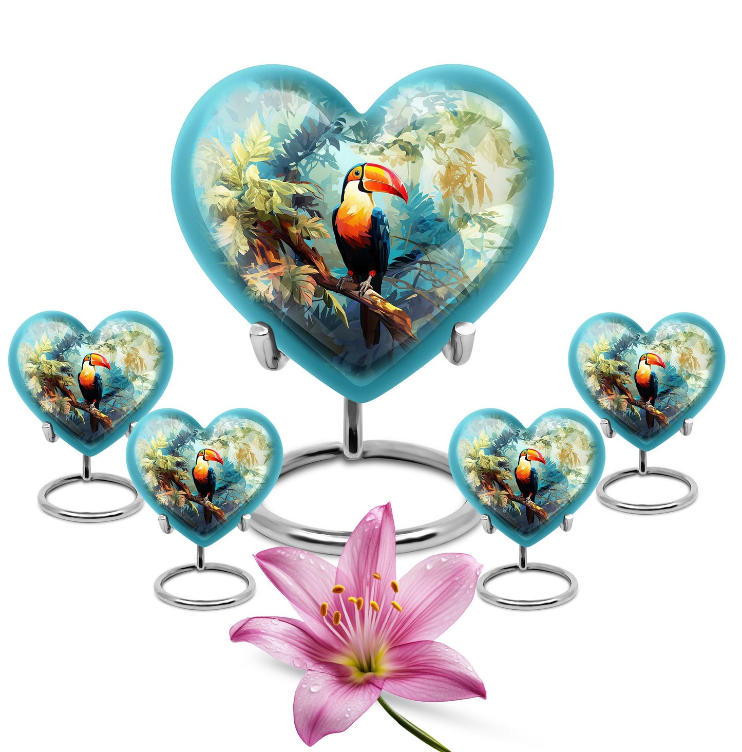 Heart-shaped Puffin Bird Urn