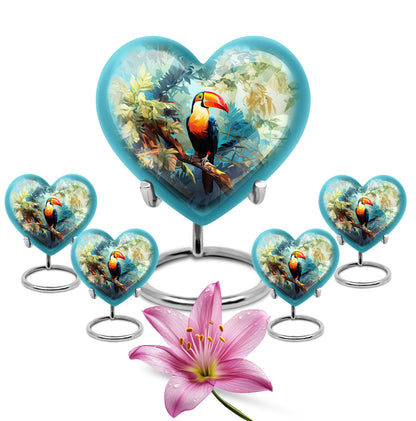 Heart-shaped Puffin Bird Urn