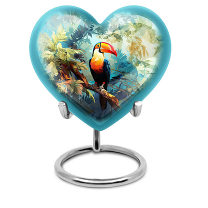 Heart-shaped Puffin Bird Urn