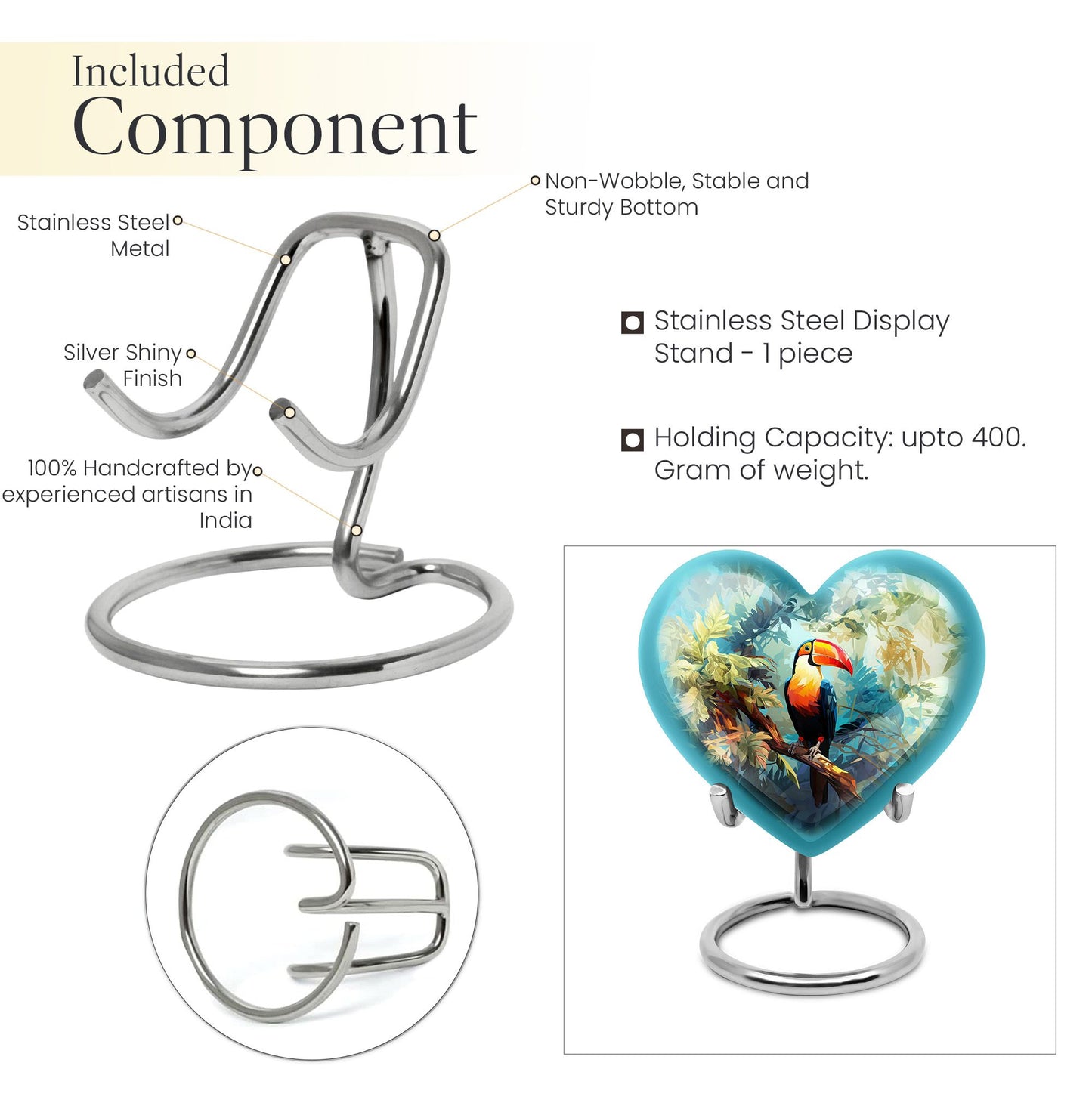Heart-shaped Puffin Bird Urn