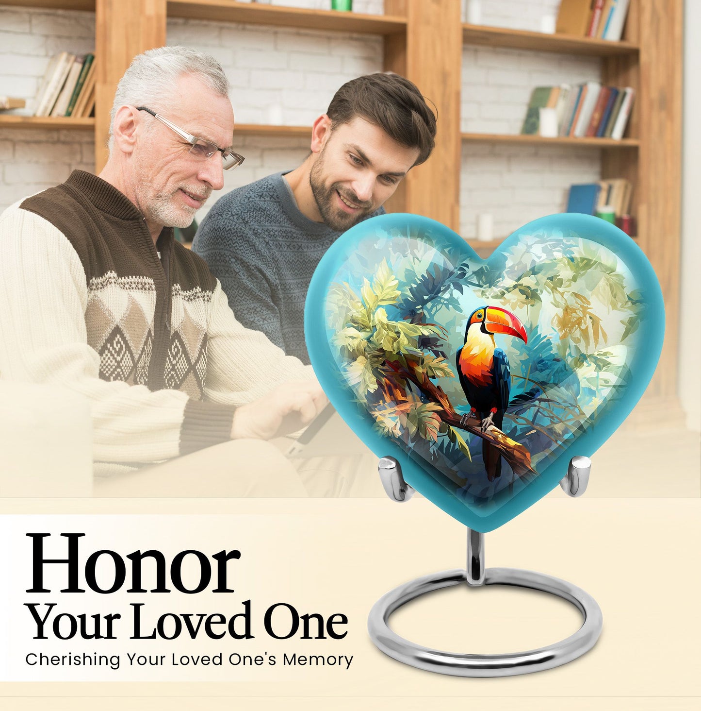 Heart-shaped Puffin Bird Urn