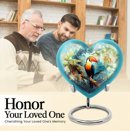 Heart-shaped Puffin Bird Urn