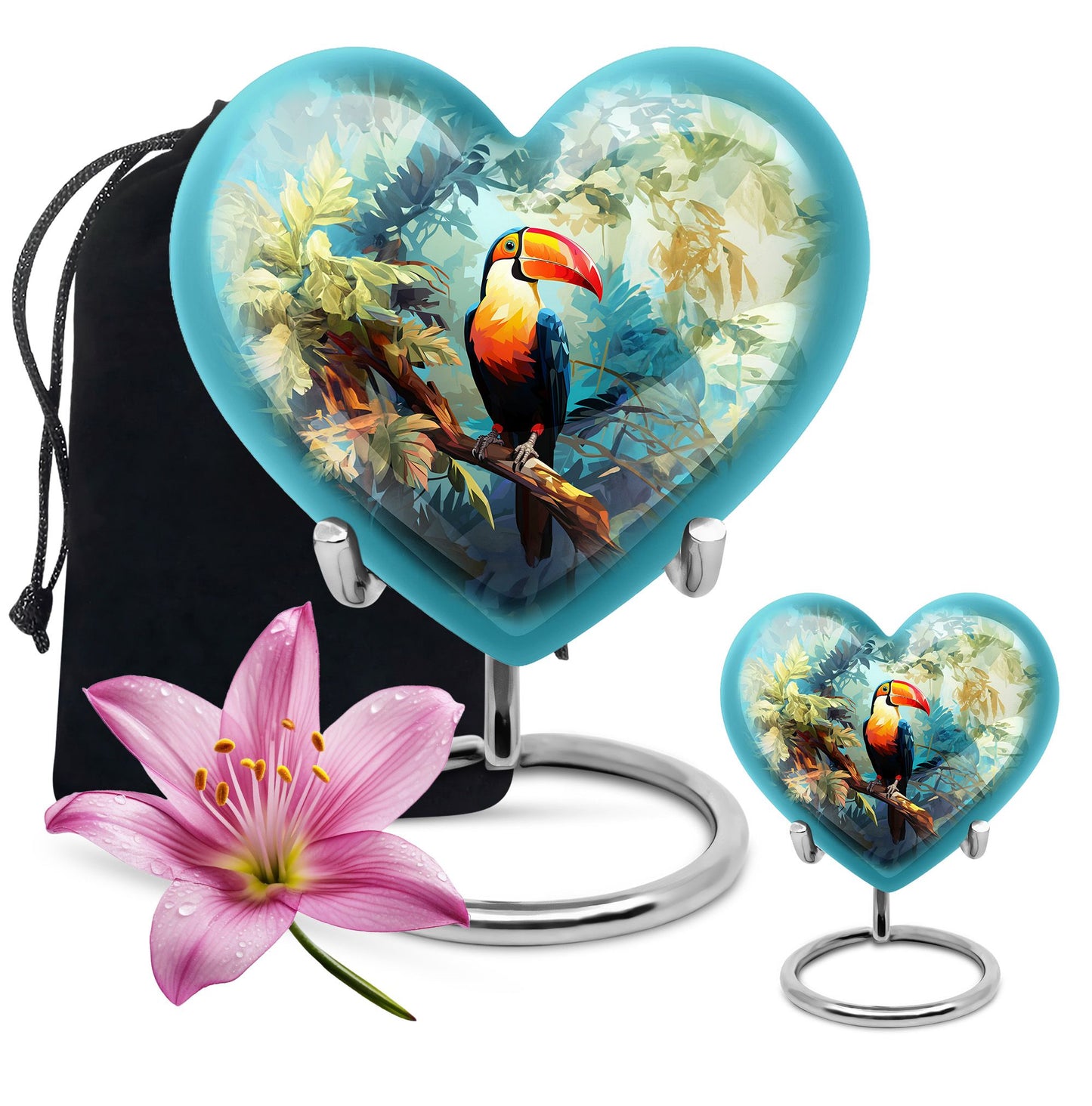 Heart-shaped Puffin Bird Urn