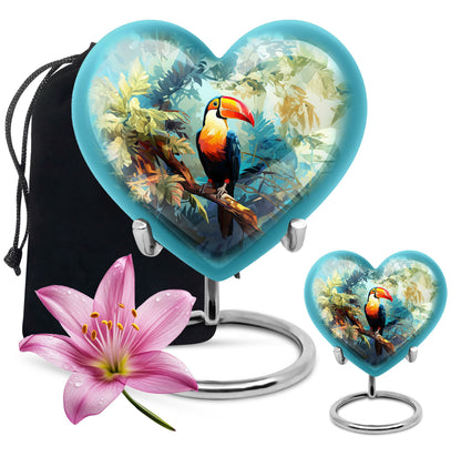 Heart-shaped Puffin Bird Urn