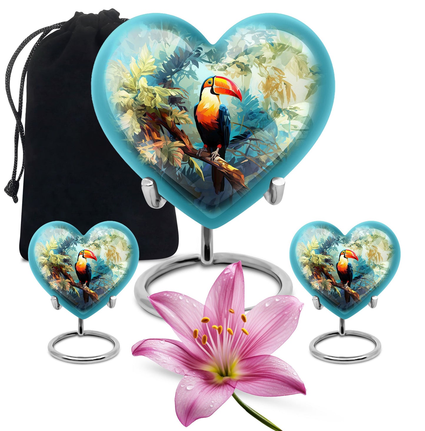 Heart-shaped Puffin Bird Urn