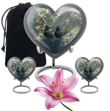 Puffin Bird Heart Urn