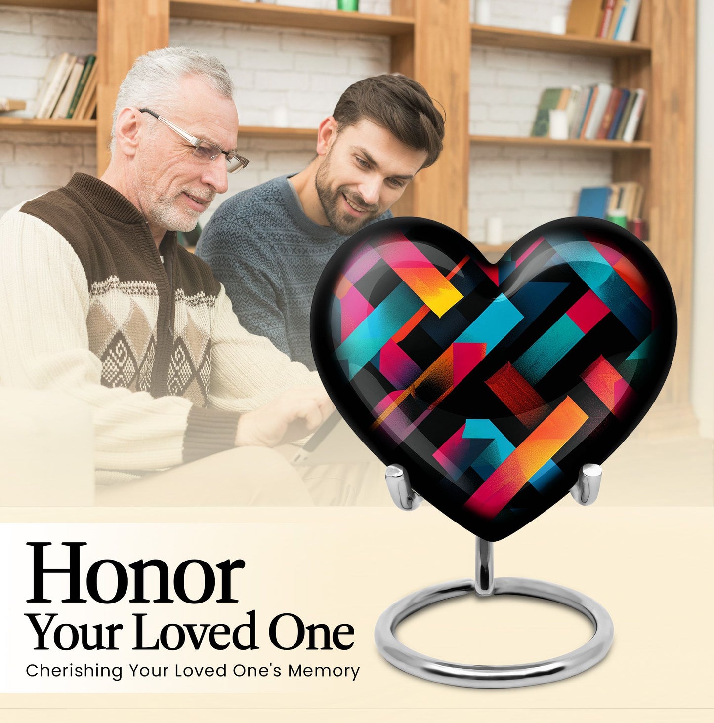 10-inch Heart-shaped Pattern Urn in for adult