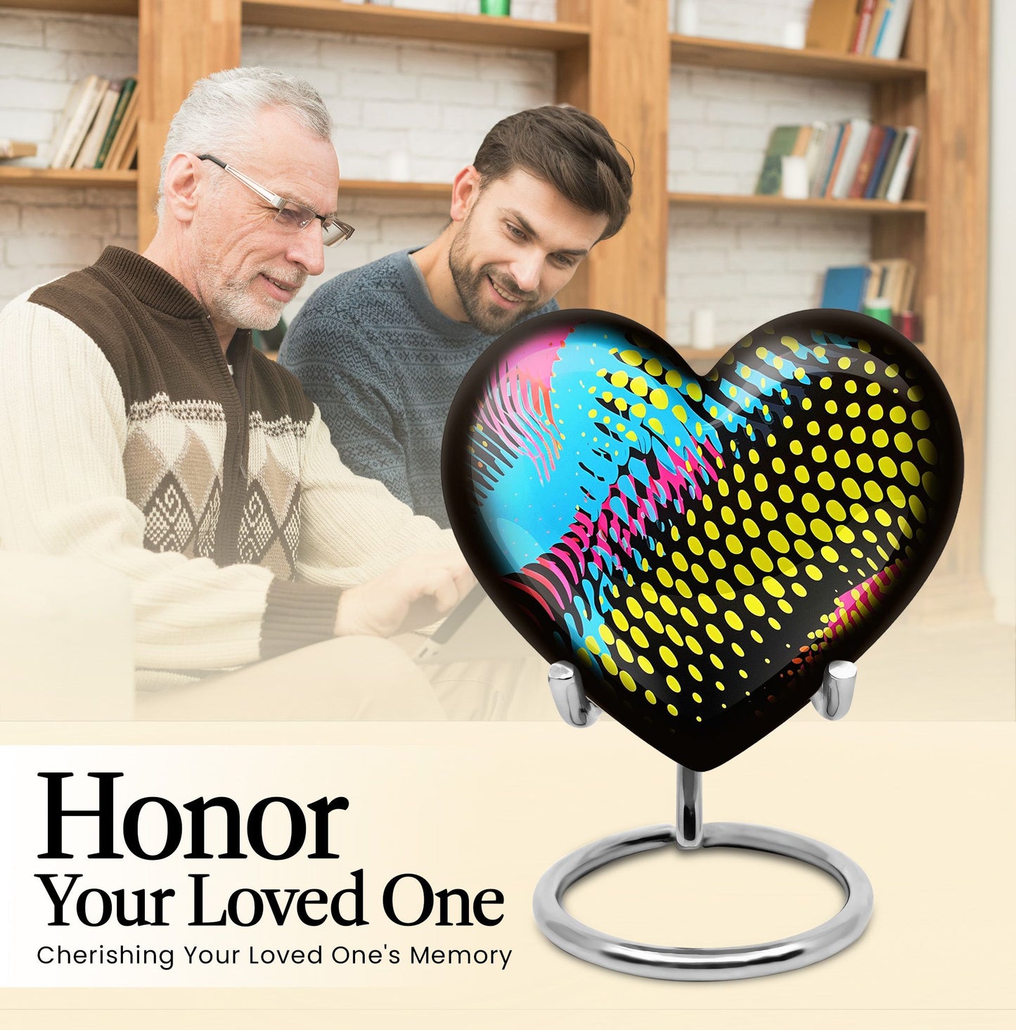 Heart Shaped Pattern Urn for human ashes