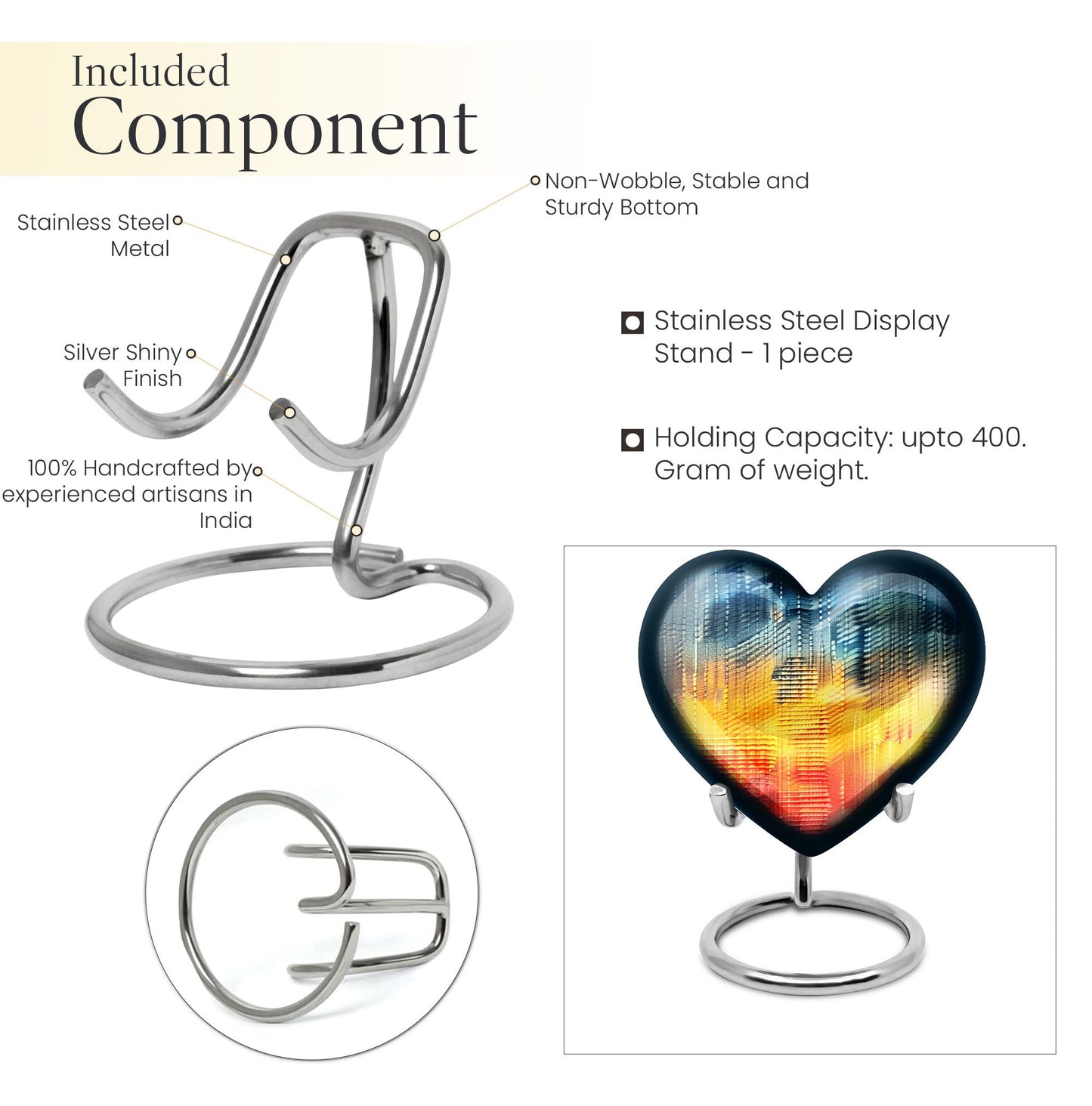 heart-pattern urn for human ashes 