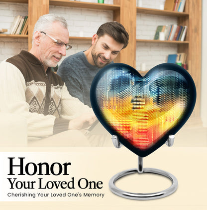 heart-pattern urn for human ashes 