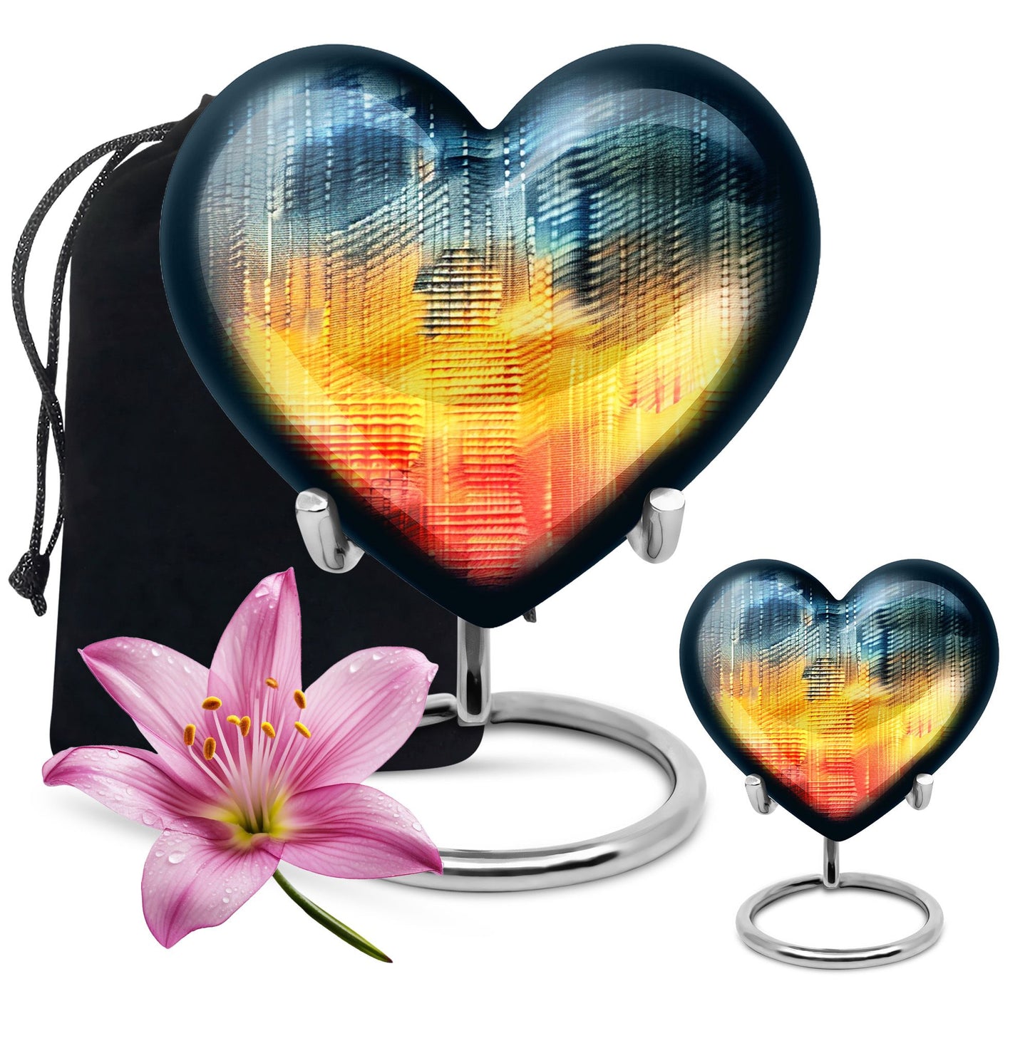 heart-pattern urn for human ashes 