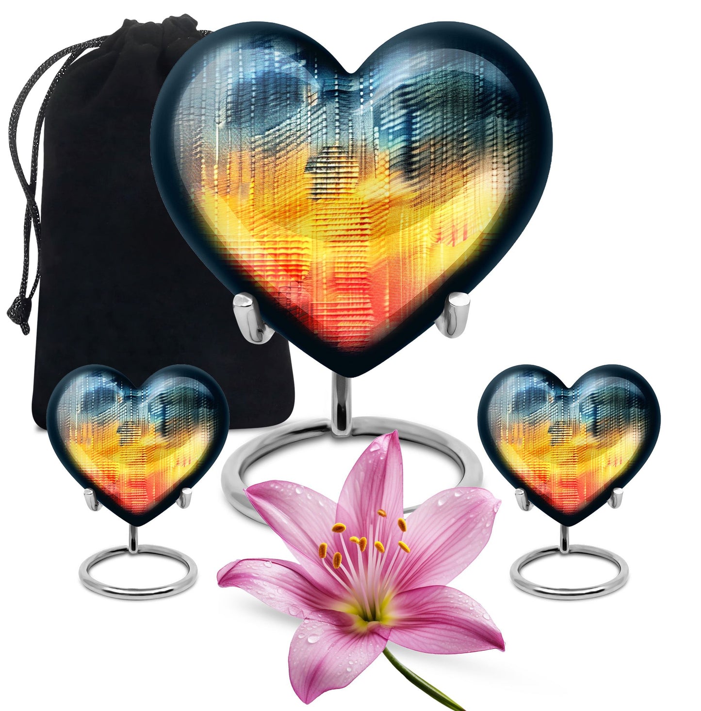 heart-pattern urn for human ashes 