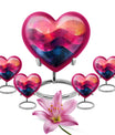 abstract heart-pattern cremation urn