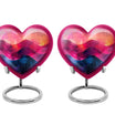 abstract heart-pattern cremation urn