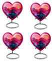 abstract heart-pattern cremation urn