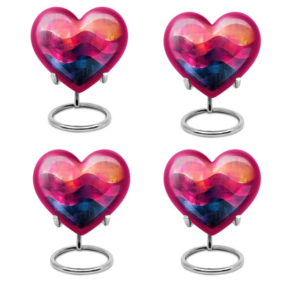 abstract heart-pattern cremation urn