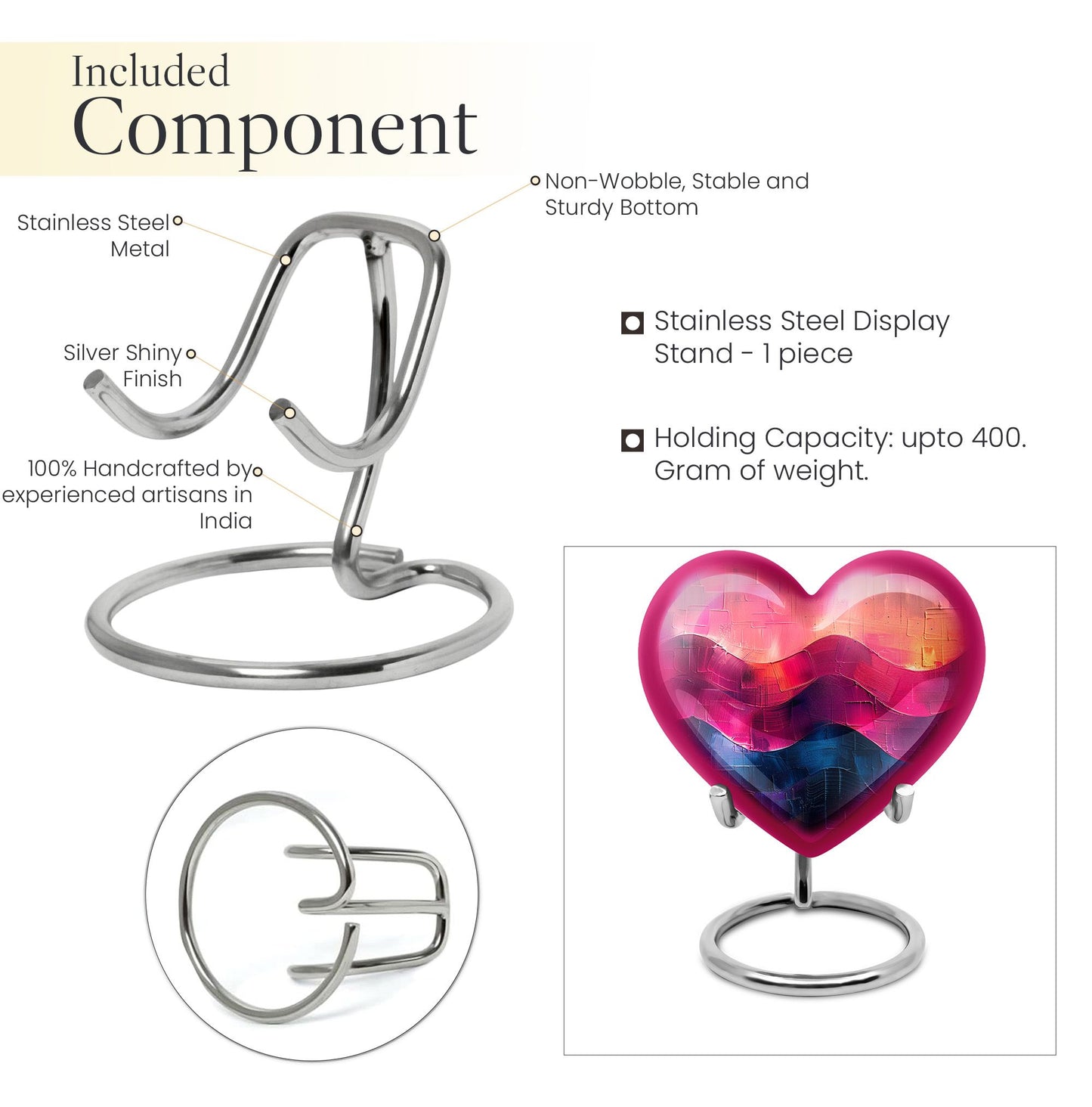 abstract heart-pattern cremation urn