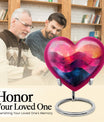abstract heart-pattern cremation urn