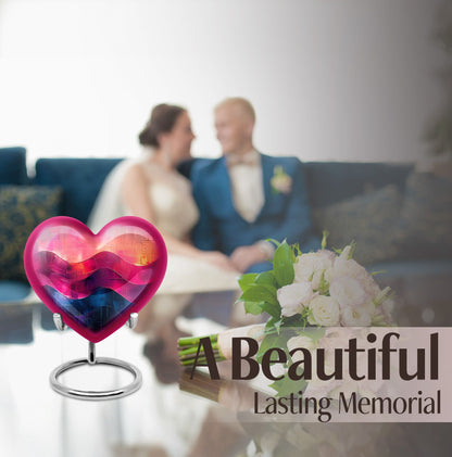 abstract heart-pattern cremation urn