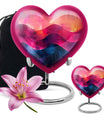 abstract heart-pattern cremation urn