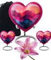 abstract heart-pattern cremation urn