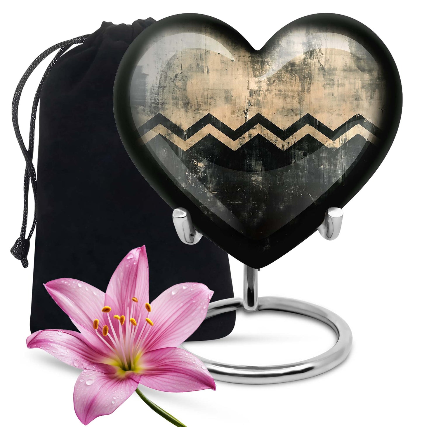 Patterned, 10-inch Heart urn