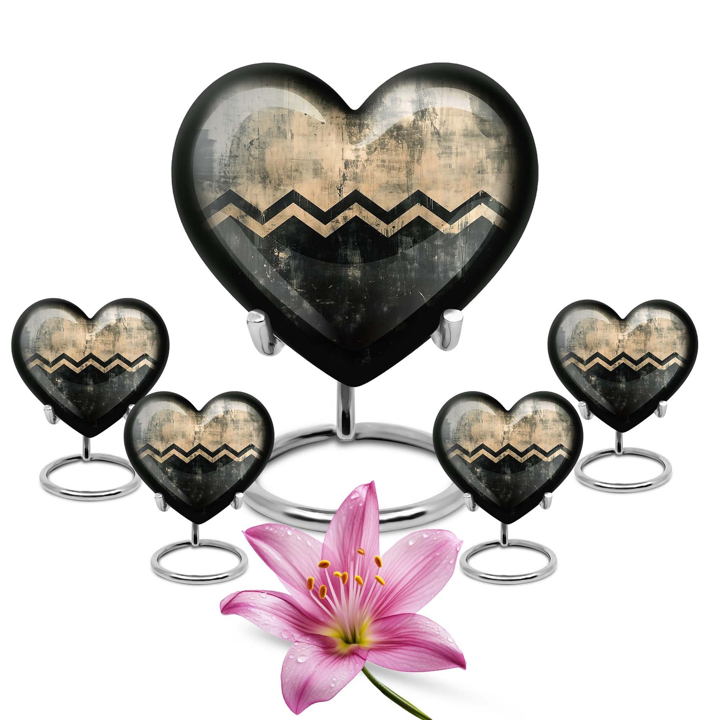 Patterned, 10-inch Heart urn