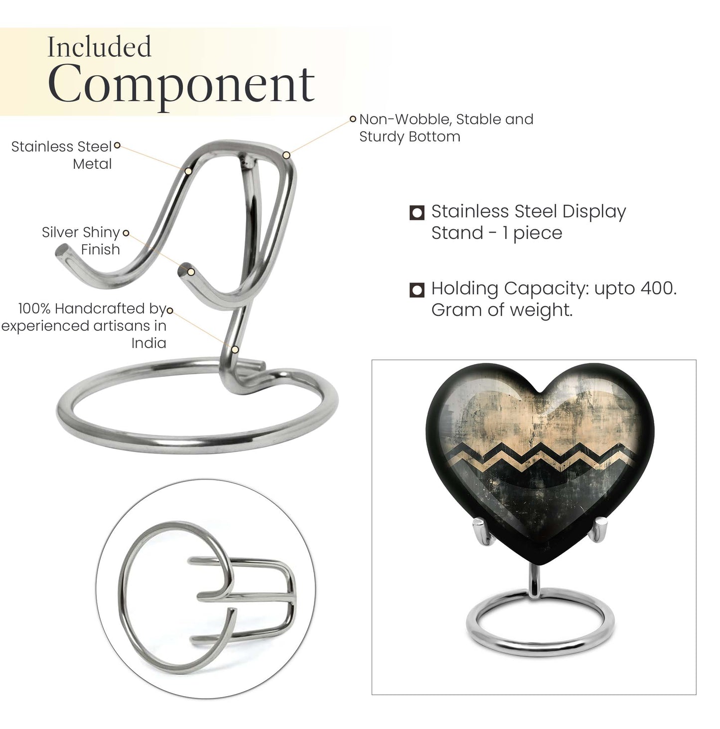 Patterned, 10-inch Heart urn