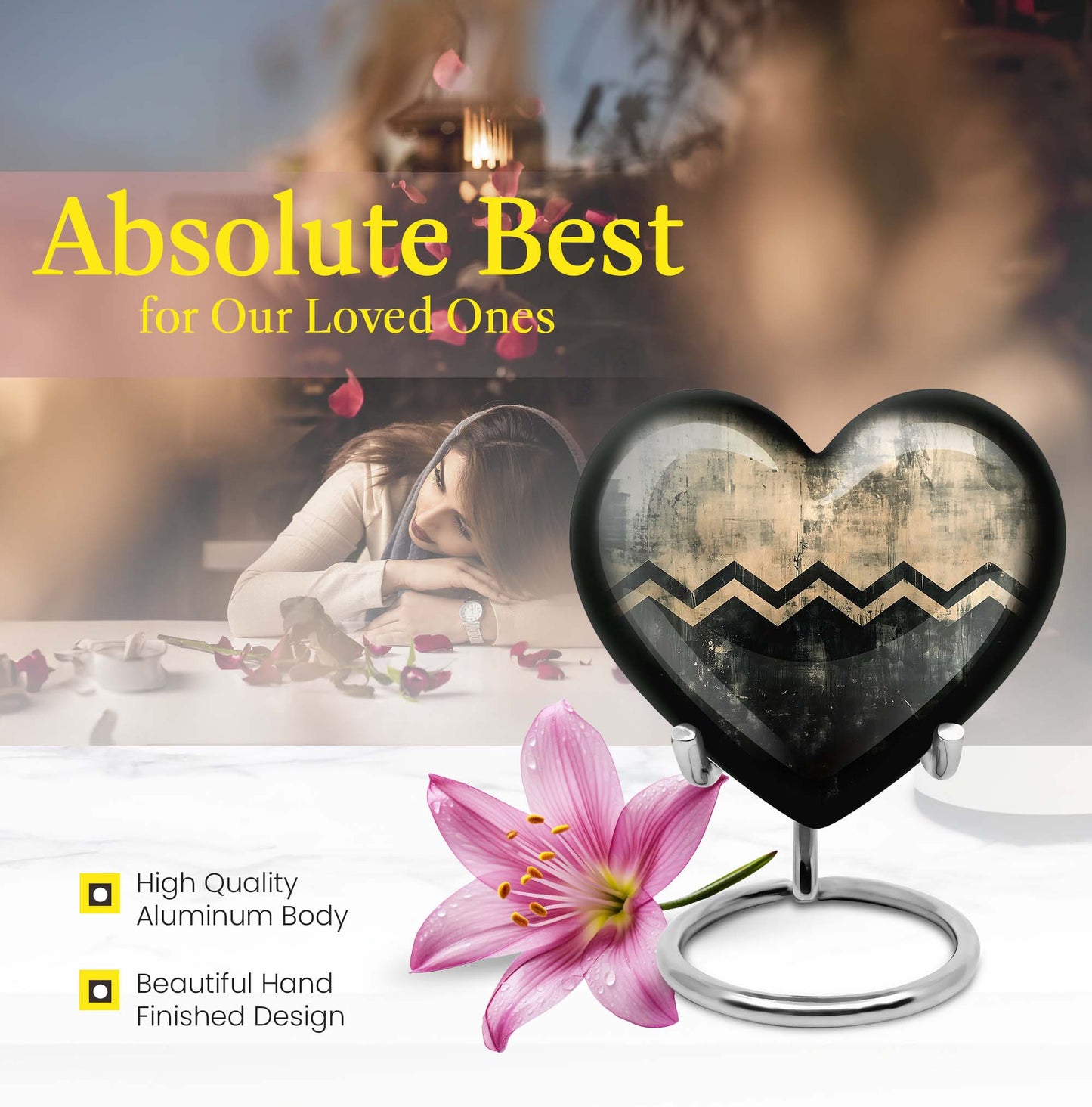 Patterned, 10-inch Heart urn