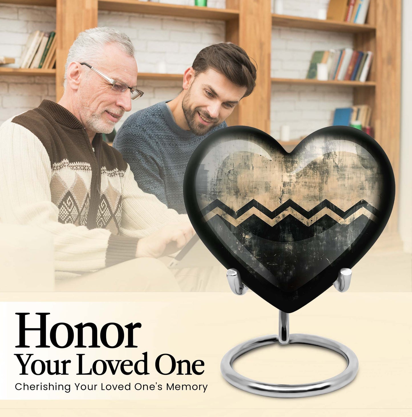 Patterned, 10-inch Heart urn