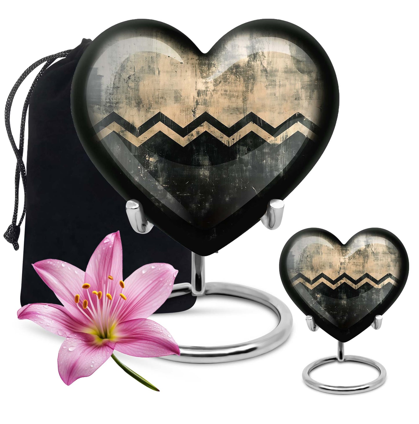 Patterned, 10-inch Heart urn